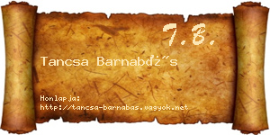 Tancsa Barnabás névjegykártya