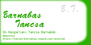 barnabas tancsa business card